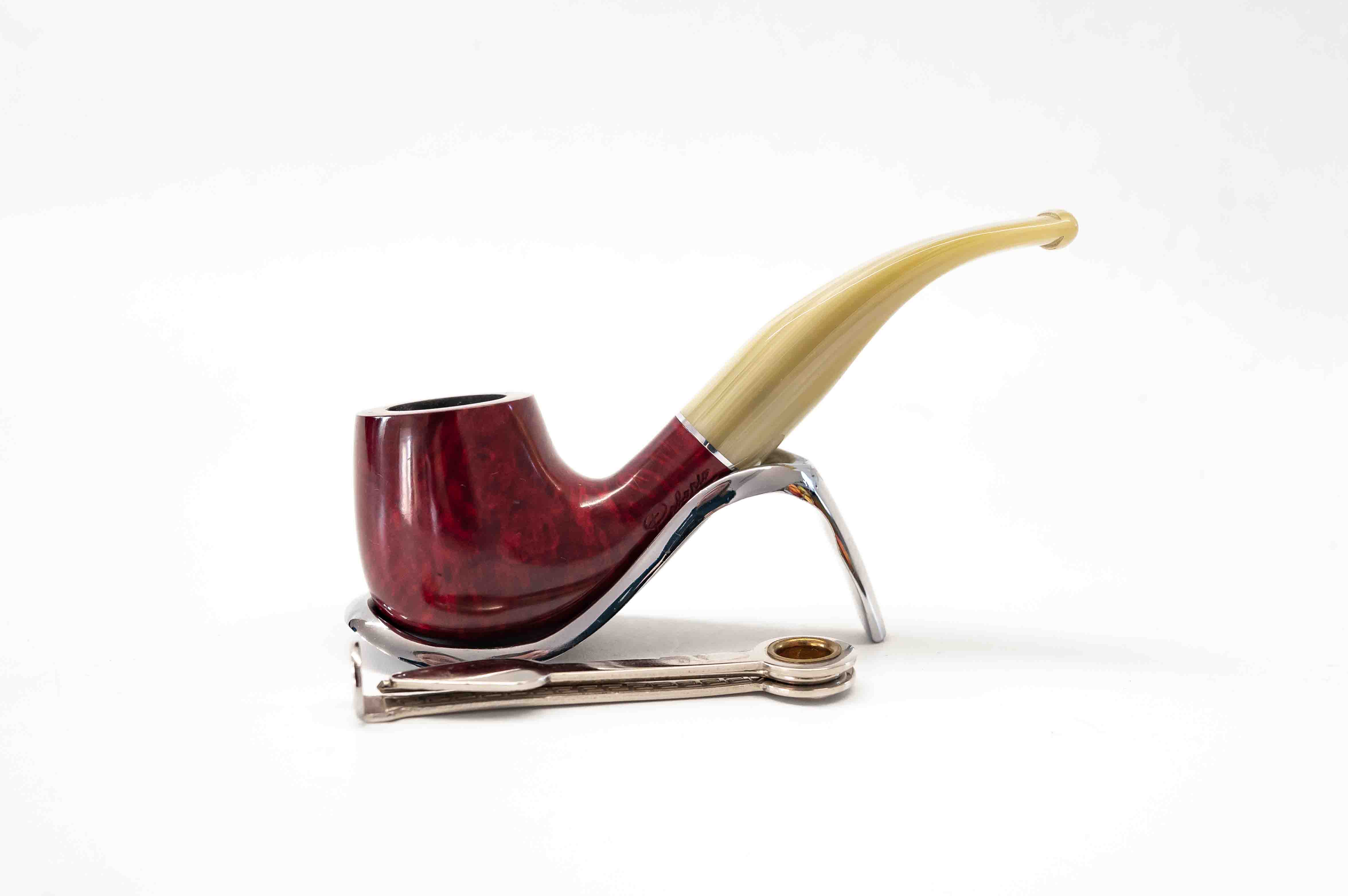 Padonio bruyer pipa 9mm filterrel, hajlított szárral, Billiard-Bent forma
